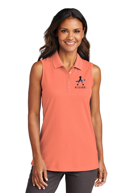 NEW Port Authority Women's Dry Zone UV Micro-Mesh Sleeveless Polo- White, Aquamarine, Rich Red, Coral Splash
