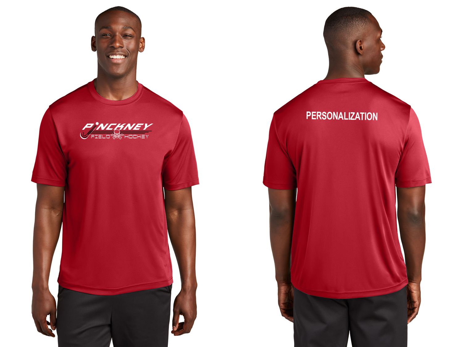Adult Short Sleeve Performance Tee- Black, Red