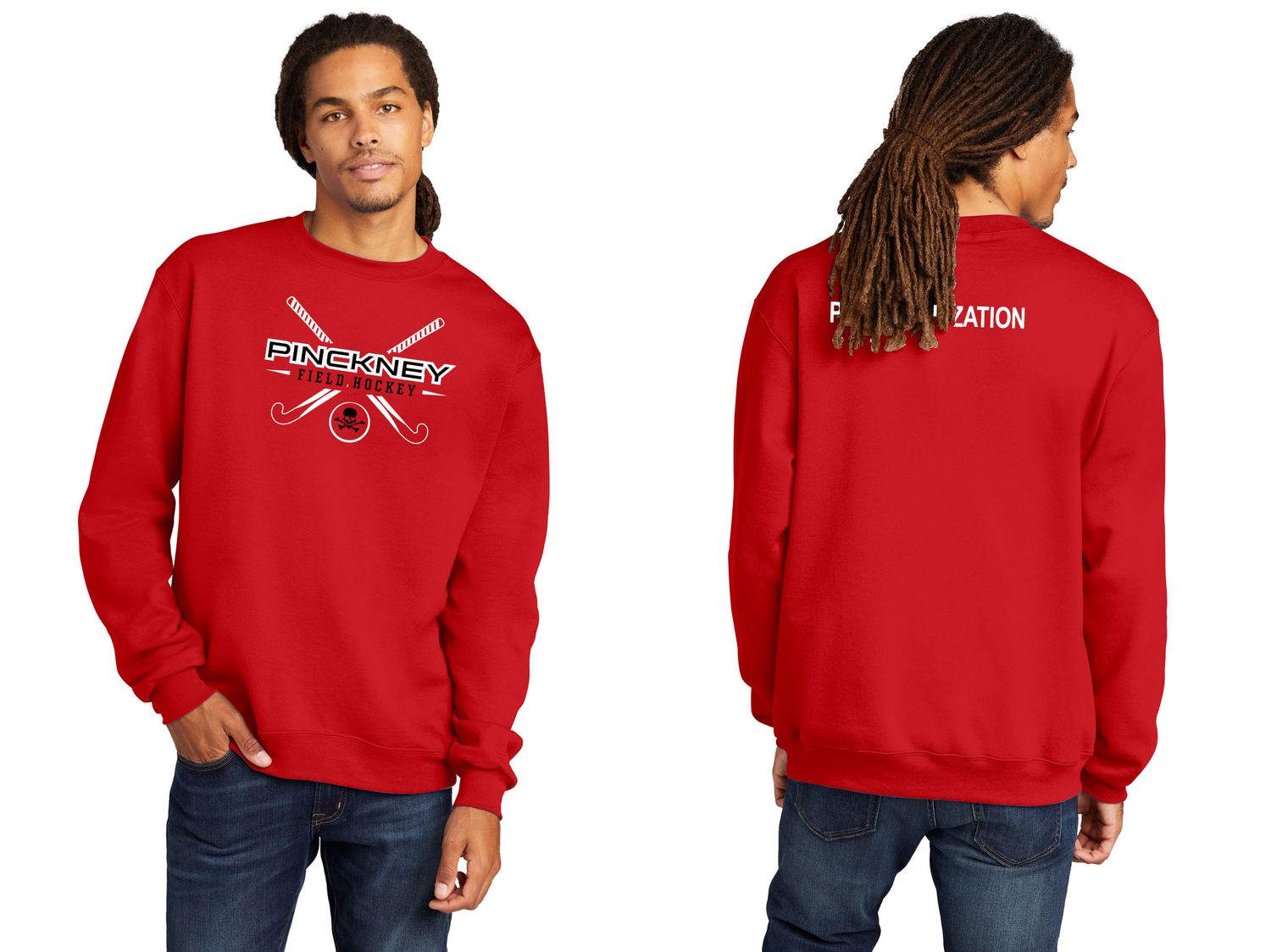 Unisex Champion Crewneck Sweatshirt-Black, Red Unisex Champion Crewneck Sweatshirt-Black, Red
