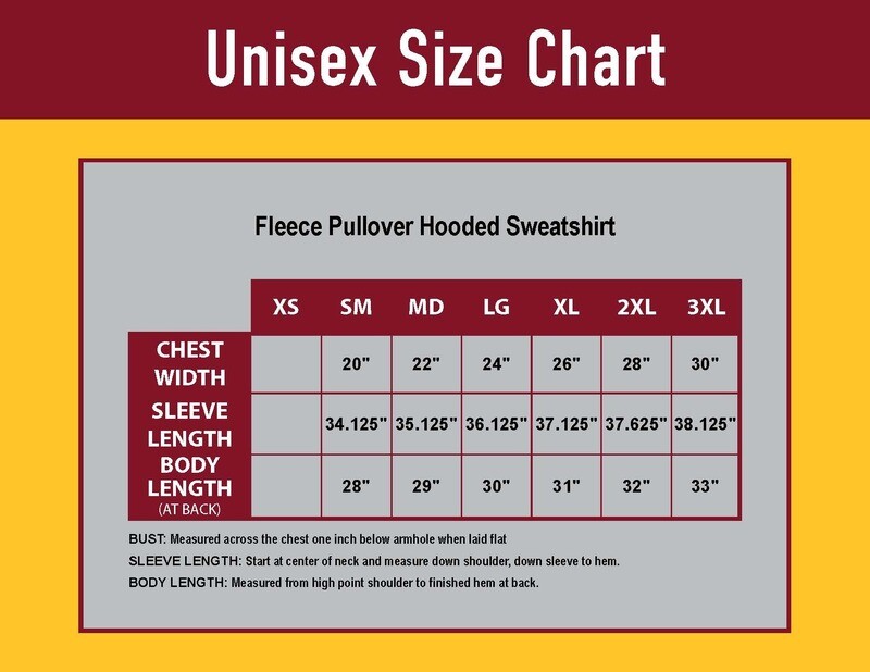 Unisex Fleece Pullover Hooded Sweatshirt - Gold