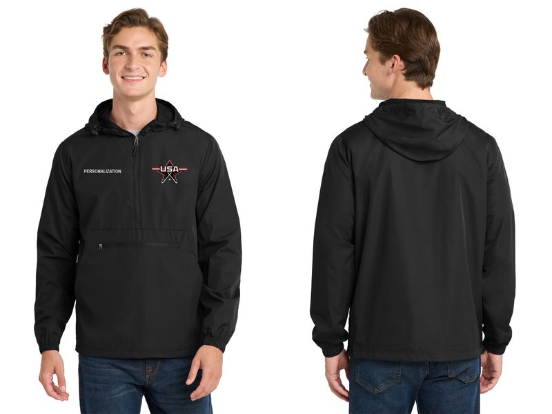 Zipped Pocket Anorak Jacket -Black, Navy, White