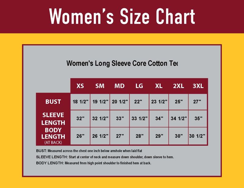 Ladies Long Sleeve Core Cotton Tee - Navy, White