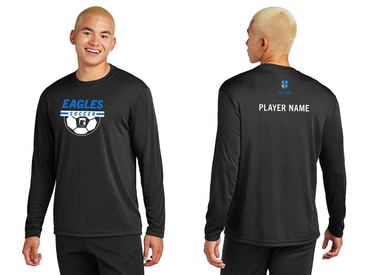 Soccer Warm Up Shirt: Long Sleeve Performance (Adult & Youth sizes)- Black