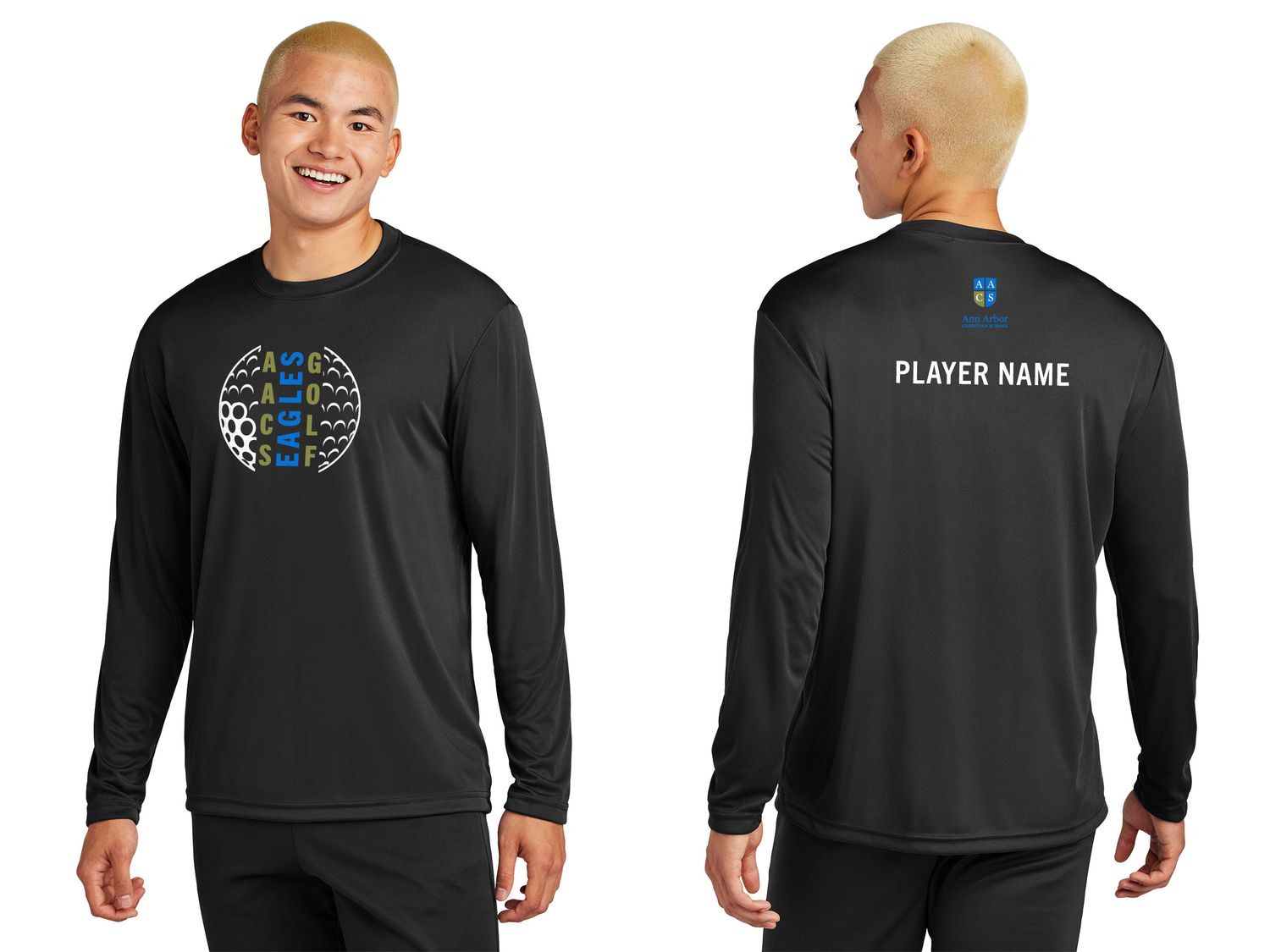 Golf Warm Up Shirt: Long Sleeve Performance (Adult & Youth sizes)- Black Golf Warm Up Shirt: Long Sleeve Performance (Adult & Youth sizes)- Black