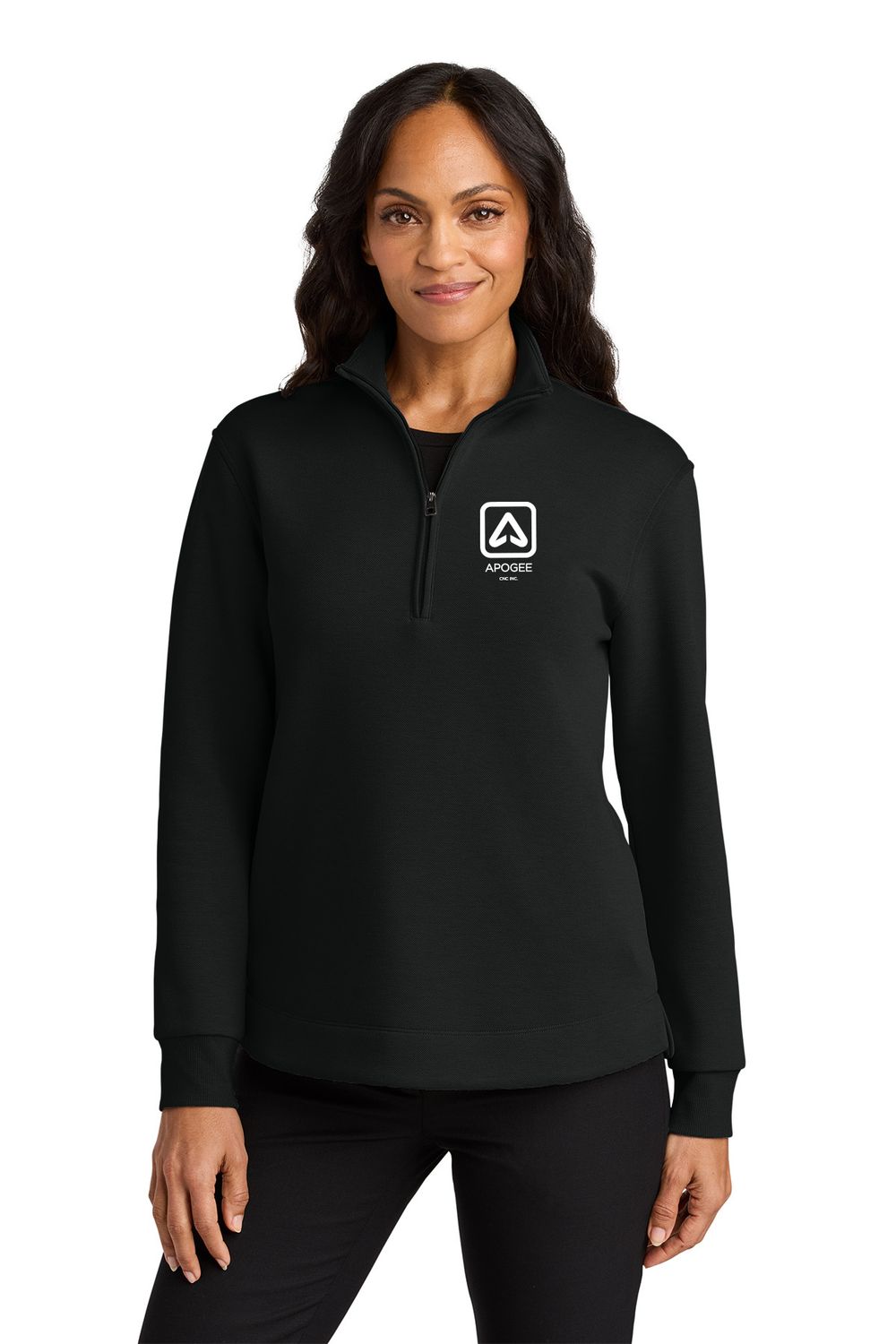 Port Authority Women’s Wearever Signature Double Pique 1/4-Zip - Black, River Blue Navy, Storm Grey