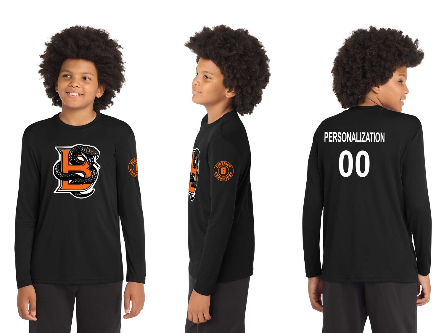 Youth Long Sleeve Performance Tee- Black