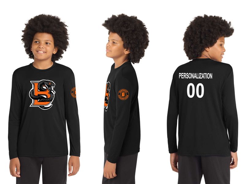 Youth Long Sleeve Performance Tee- Black