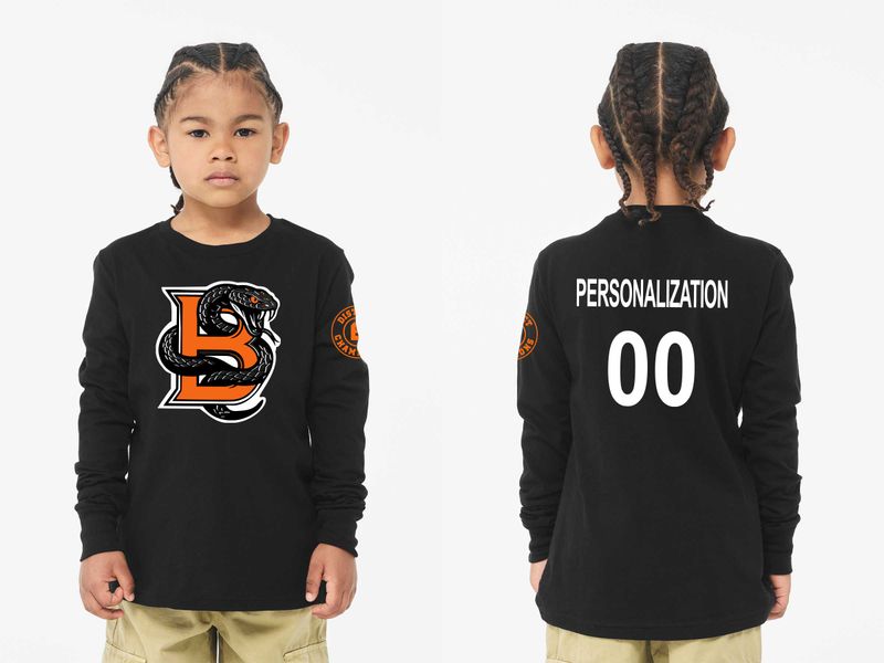 Youth Soft Cotton Long Sleeve T-Shirt- Black