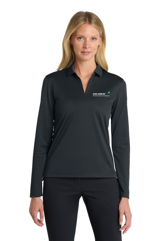 Nike Ladies Dri-FIT Micro Pique 2.0 Polo - Black, Grey