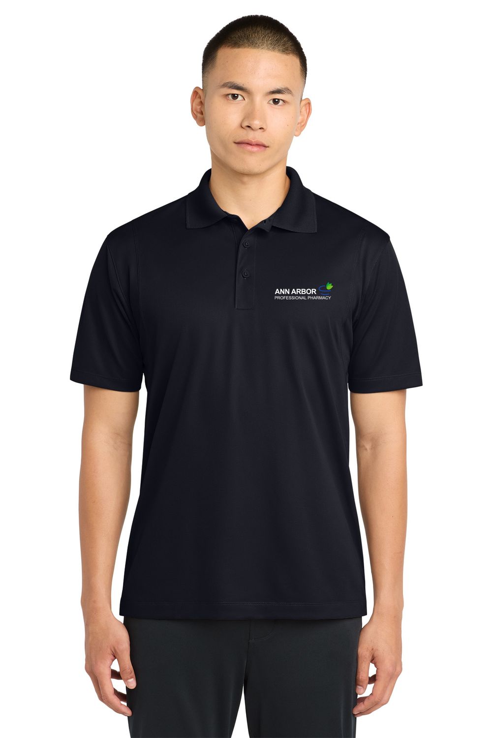 Men's Micropique Sport-Wick Polo-Black, Grey Men's Micropique Sport-Wick Polo-Black, Grey