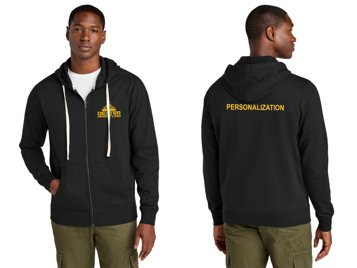 Unisex District Re-Fleece Full-Zip Hoodie- Black