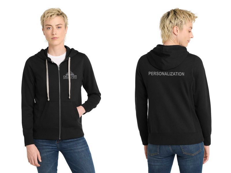 District Women's Re-Fleece Full-Zip Hoodie- Black