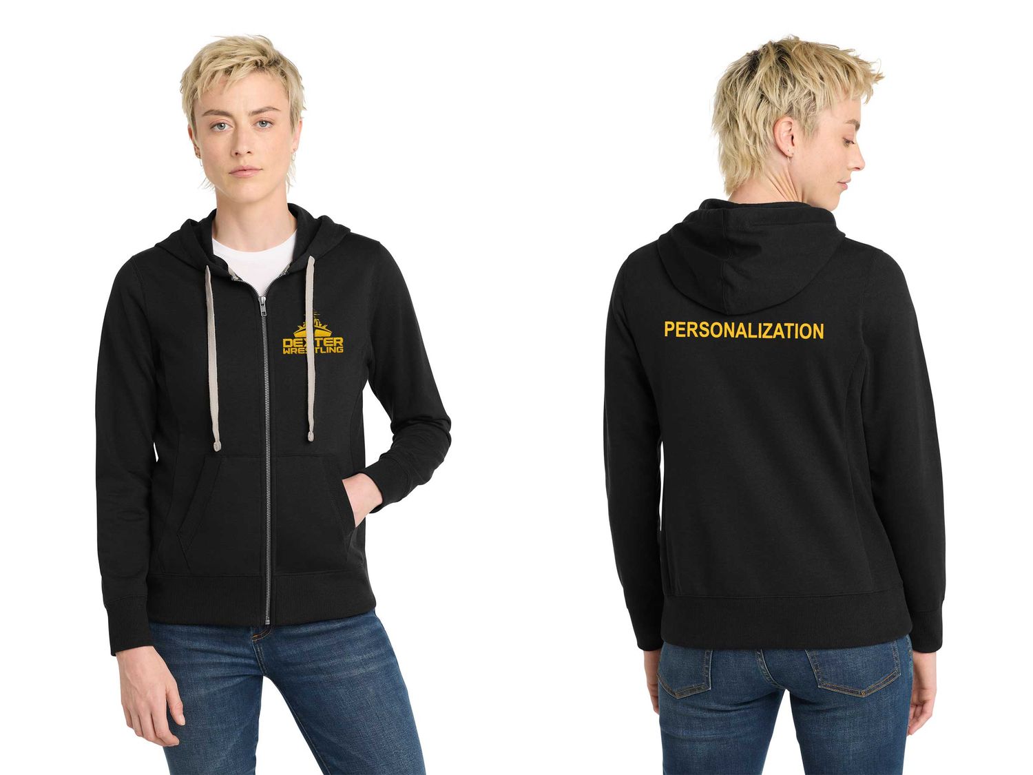 District Women's Re-Fleece Full-Zip Hoodie- Black