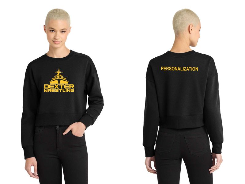 Women’s Perfect Weigh Fleece Cropped Crew- Black