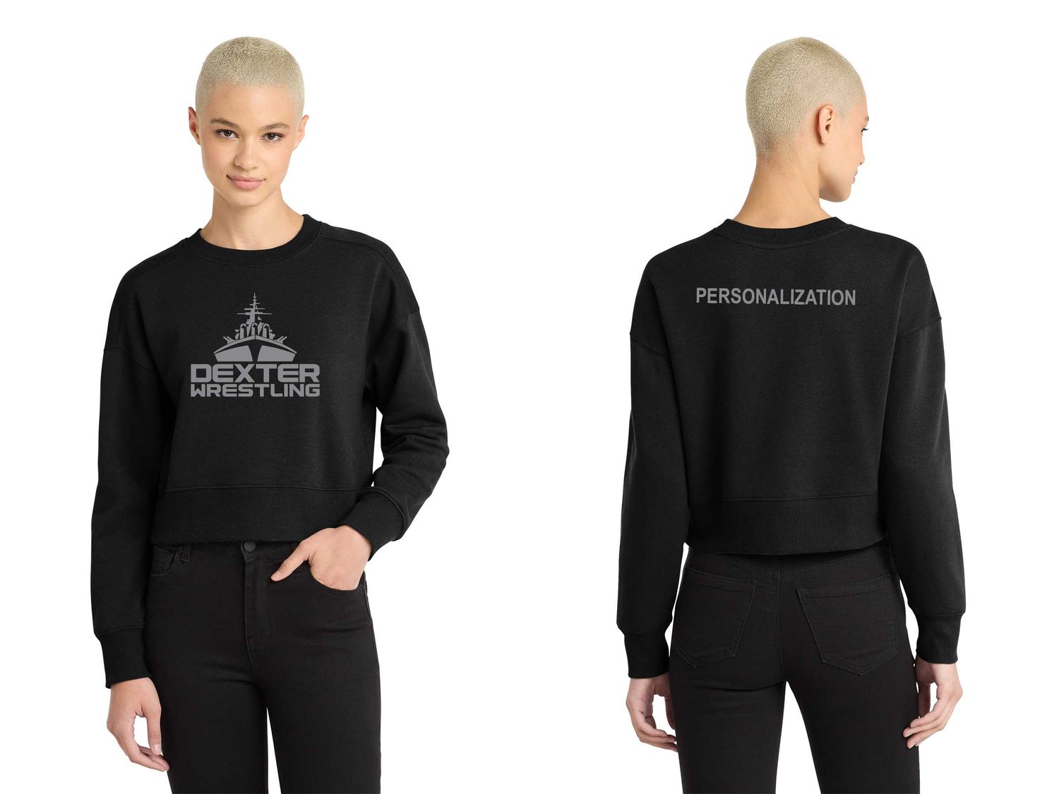 Women’s Perfect Weigh Fleece Cropped Crew- Black Women’s Perfect Weigh Fleece Cropped Crew- Black
