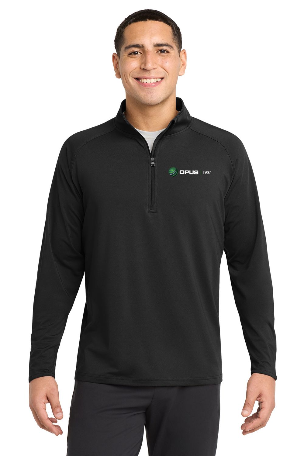 Adult Men's Performance Stretch 1/4 Zip- Black