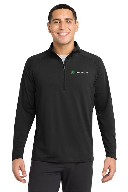 Adult Men's Performance Stretch 1/4 Zip- Black Adult Men's Performance Stretch 1/4 Zip- Black