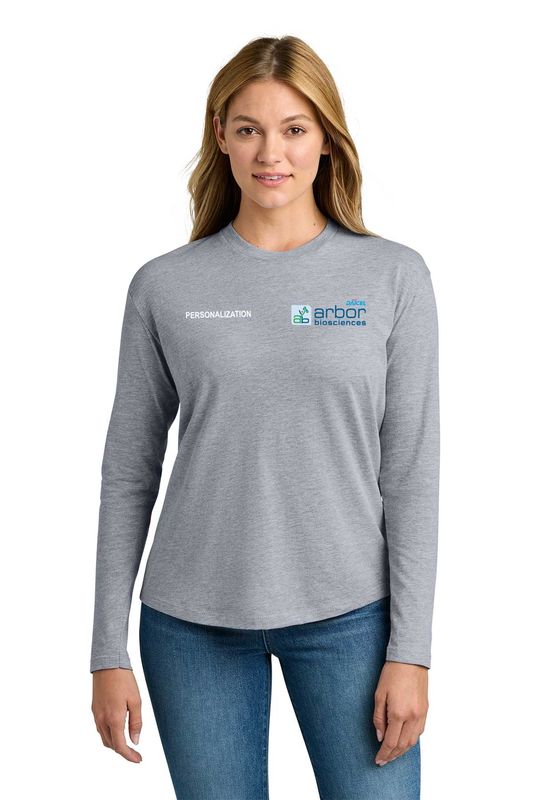 Next Level Apparel Women’s Cotton Relaxed Long Sleeve Tee- Navy, Heather Grey