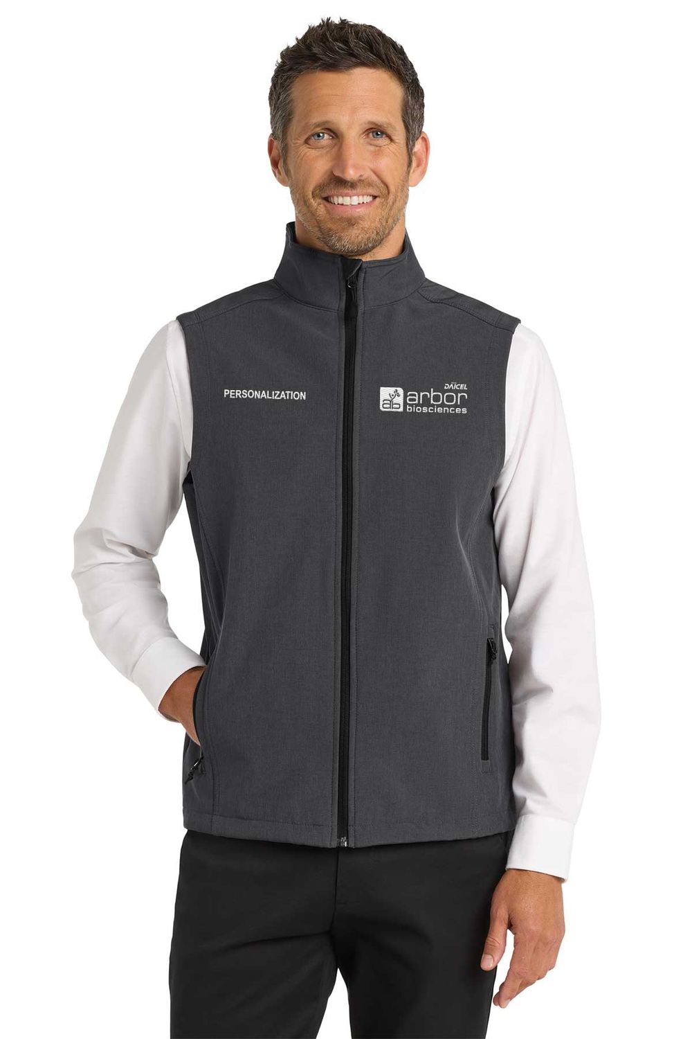 Unisex Core Soft Shell Vest - Charcoal Heather, Navy