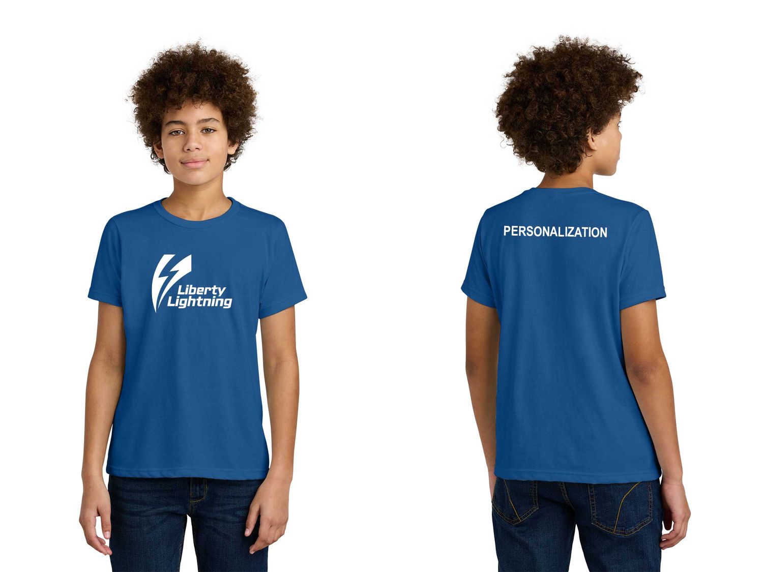 Next Level Youth CVC Cotton Tee - Royal, White