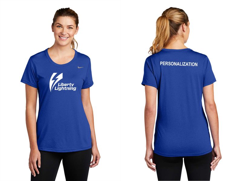 Ladies Nike Legend Tee- Royal, White