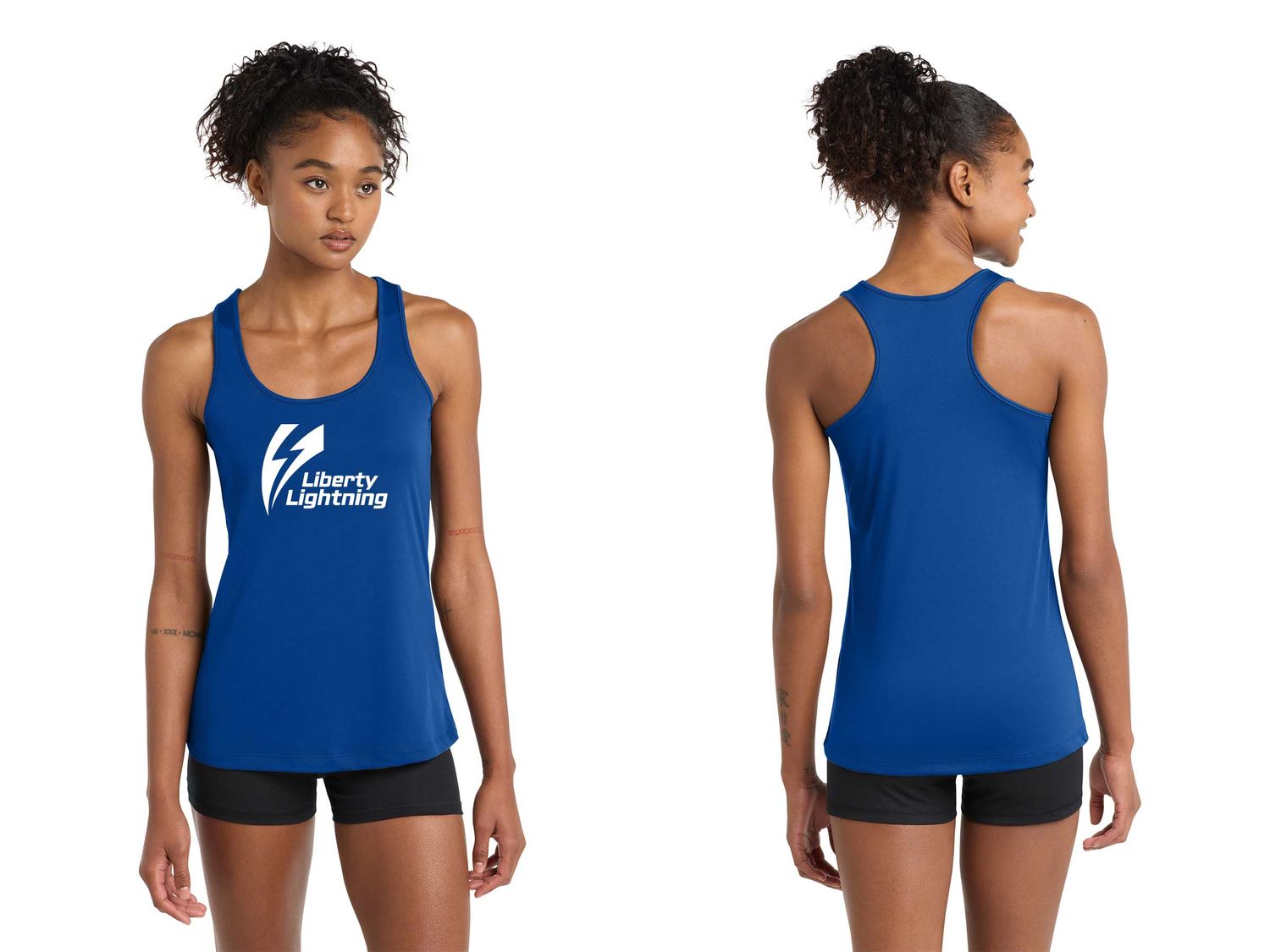 Ladies Performance Tank-Royal, White