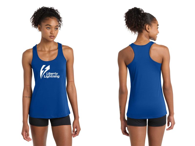 Ladies Performance Tank-Royal, White