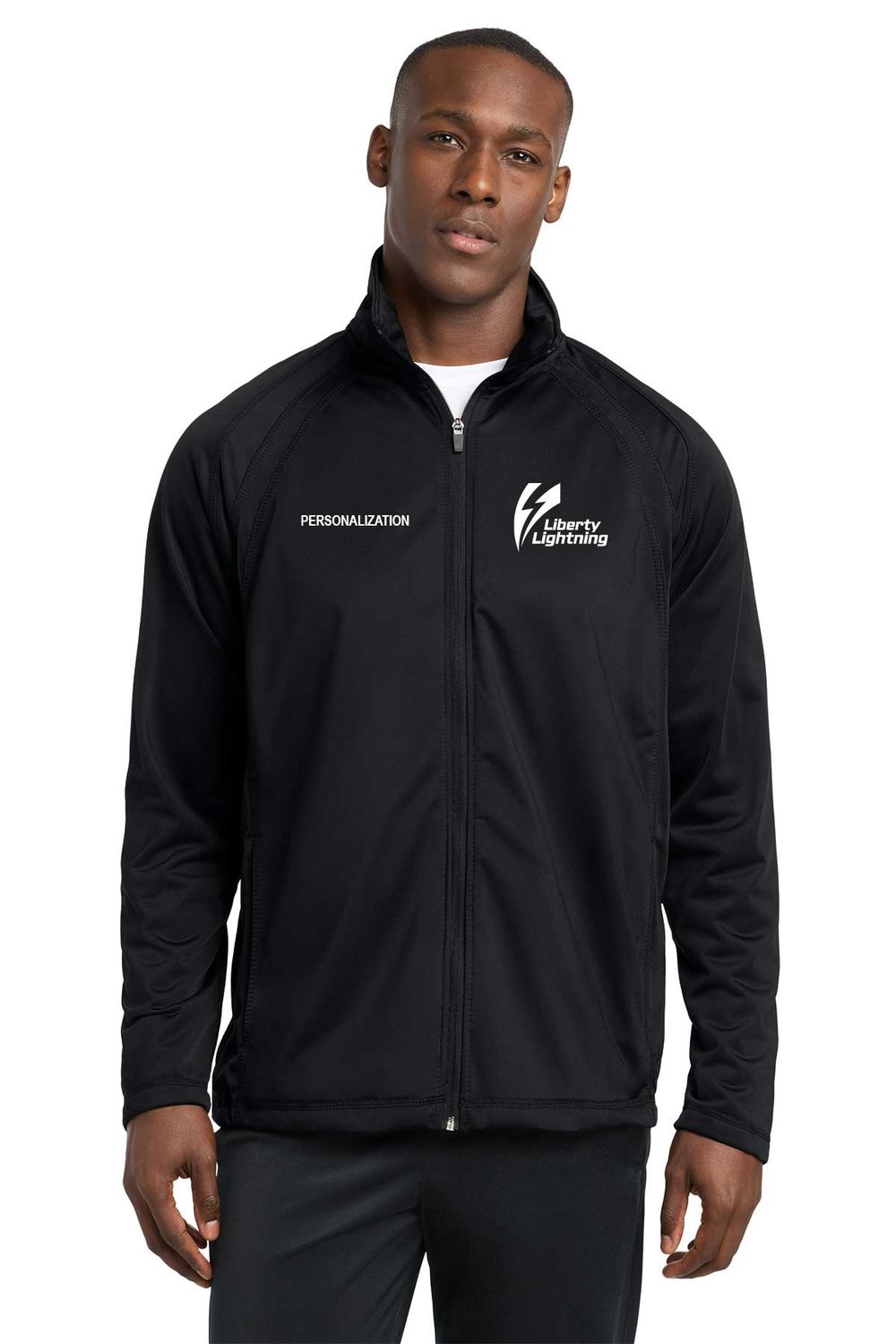 Sport-Tek Tricot Track Jacket- Black, Royal