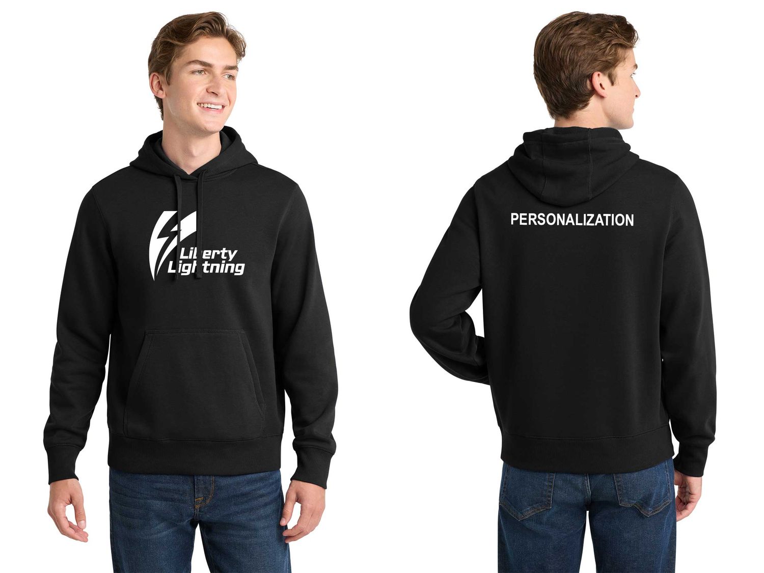 Adult Fleece Pullover Hooded Sweatshirt- Royal, Black