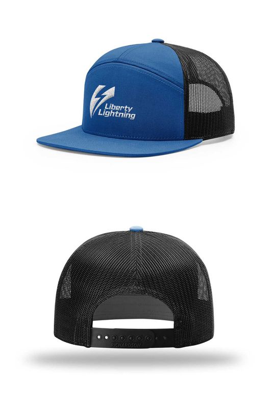 Richardson 7-Panel Trucker- Royal, White, Black
