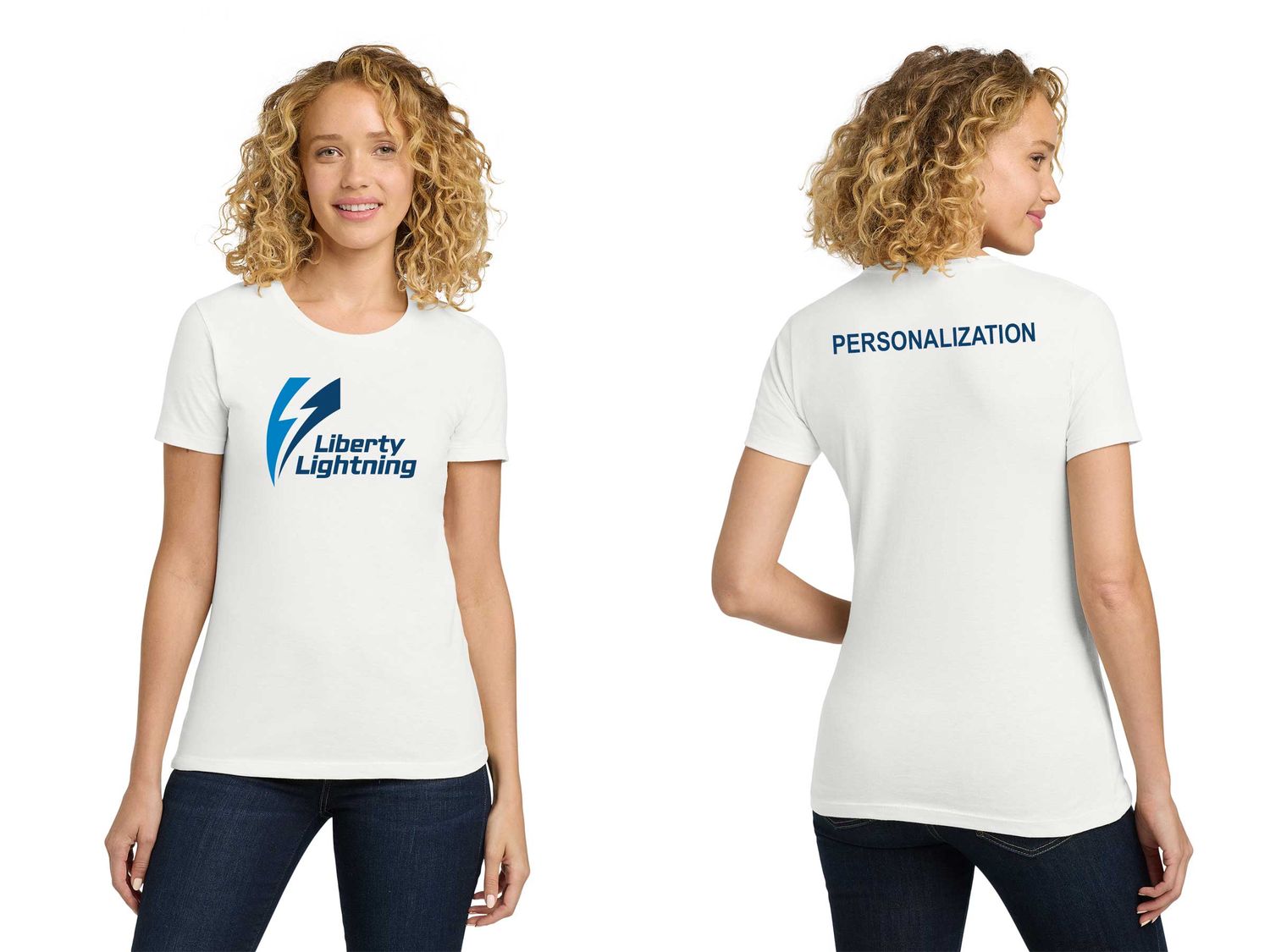 Next Level Ladies Cotton Tee- Royal, Black, White