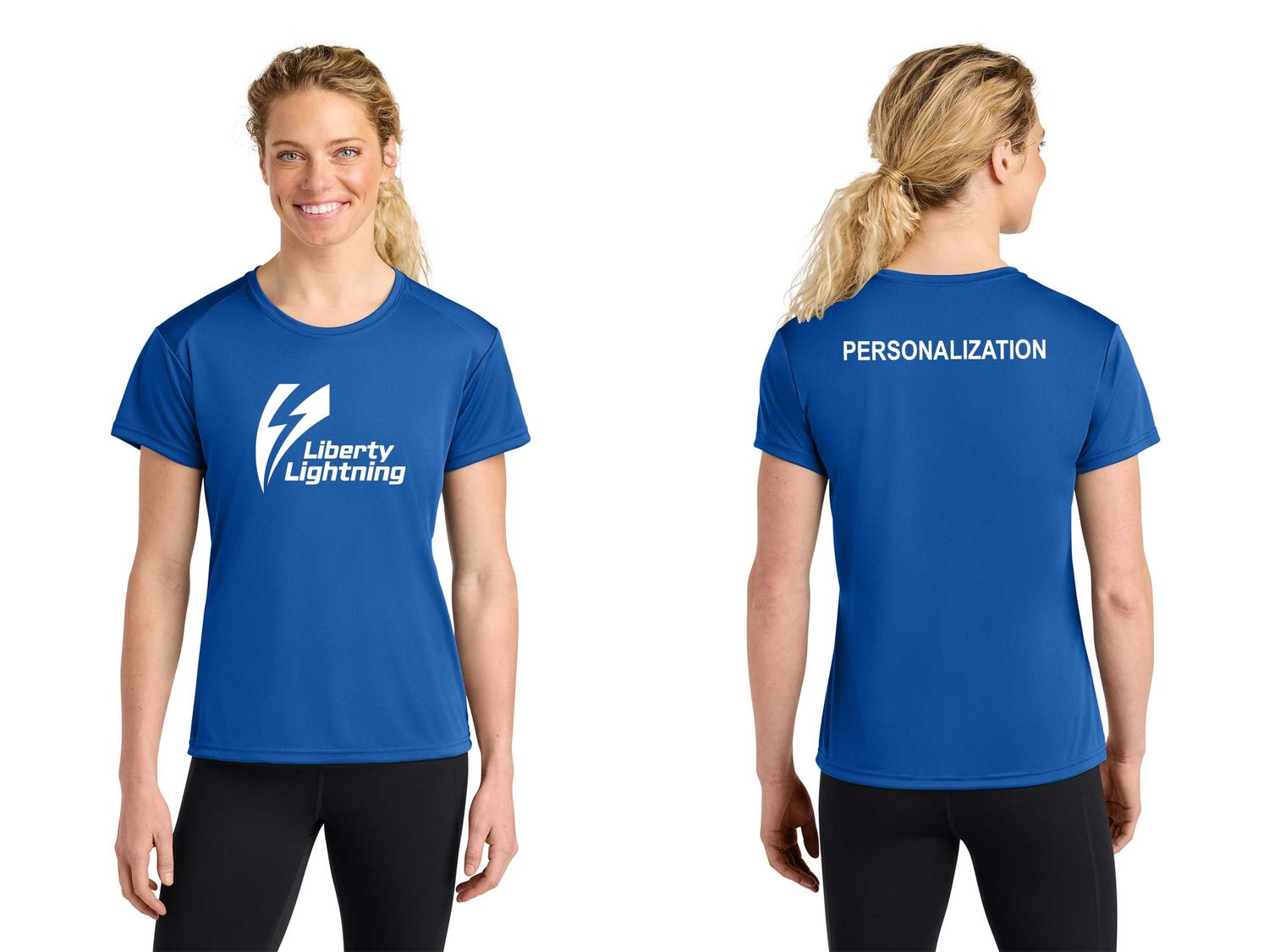 A4 Women’s Cooling Performance Short Sleeve Tee- Royal, White