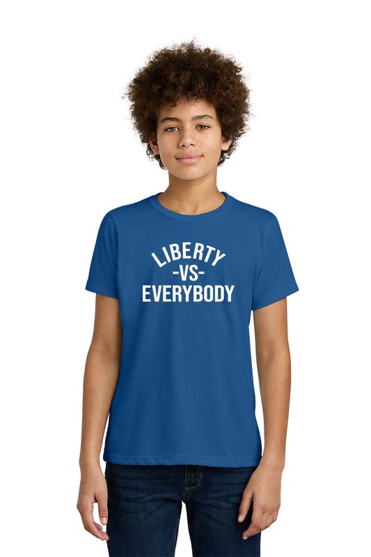 LIBERTY VS EVERYBODY Next Level Youth CVC Cotton Tee - Royal