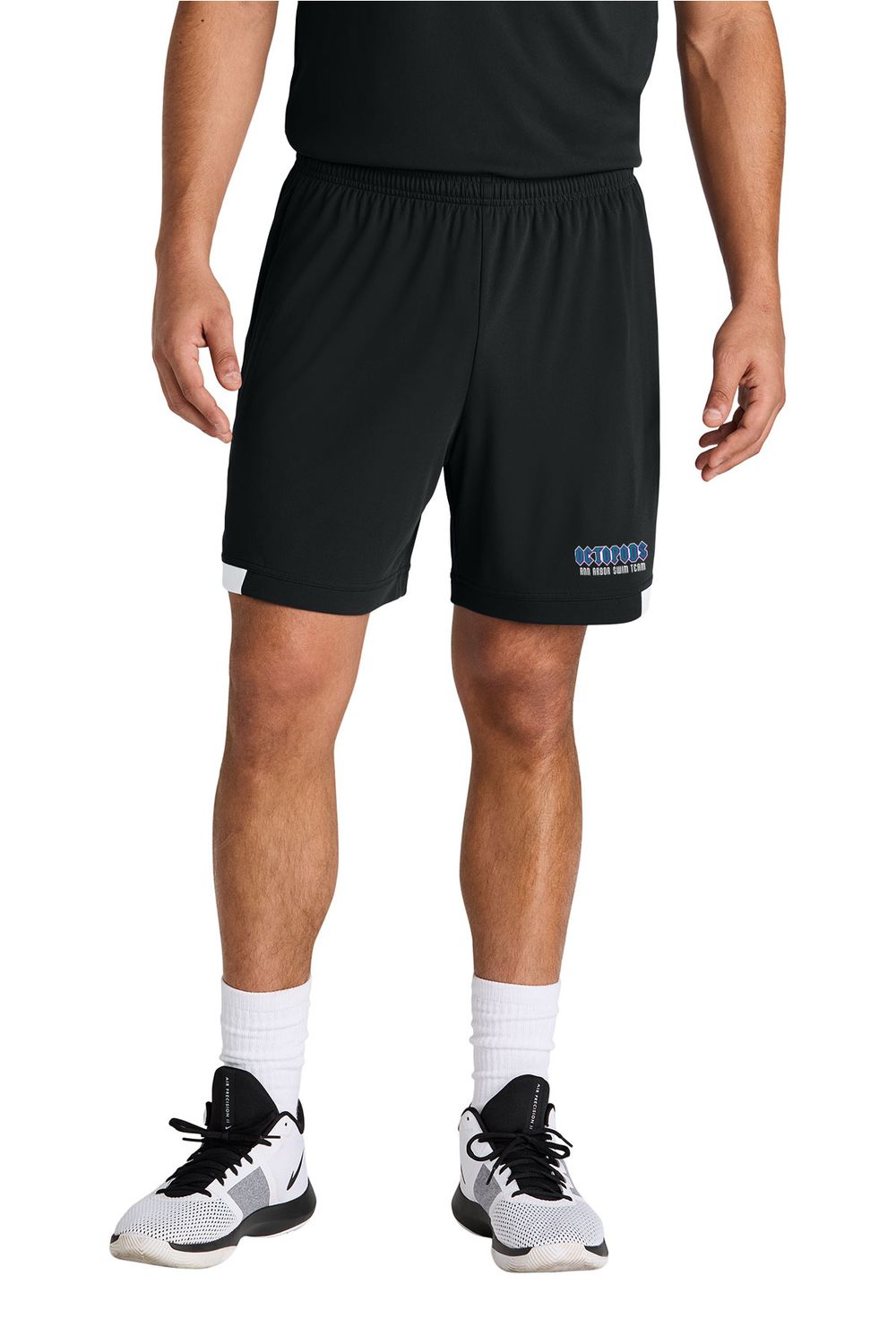 Sport-Tek Club 7” Short- Black/White, Grey/White