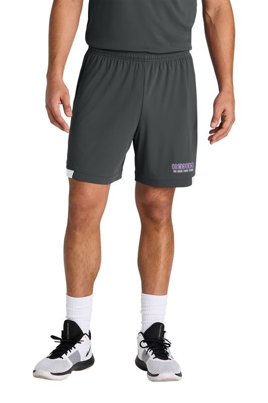 Sport-Tek Club 7” Short- Black/White, Grey/White
