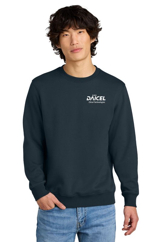 District Perfect Weight Fleece Crew- Navy, Steel Grey