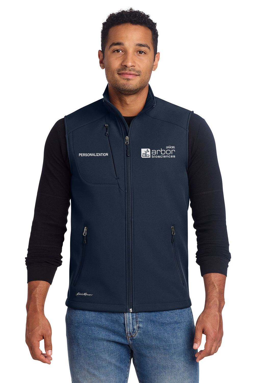 Eddie Bauer Stretch Soft Shell Vest- Iron Gate, Navy Blue