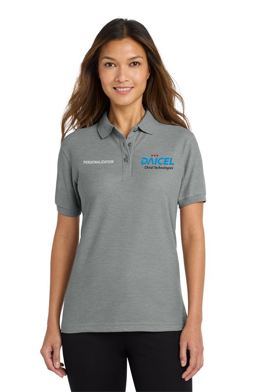 Women's Silk Touch Polo- Navy, Cool Grey