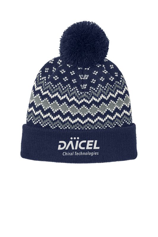 Port Authority Alpine Pom Beanie- Navy