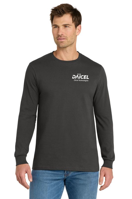 Volunteer Knitwear Chore Long Sleeve Tee-Grey Steel, Navy