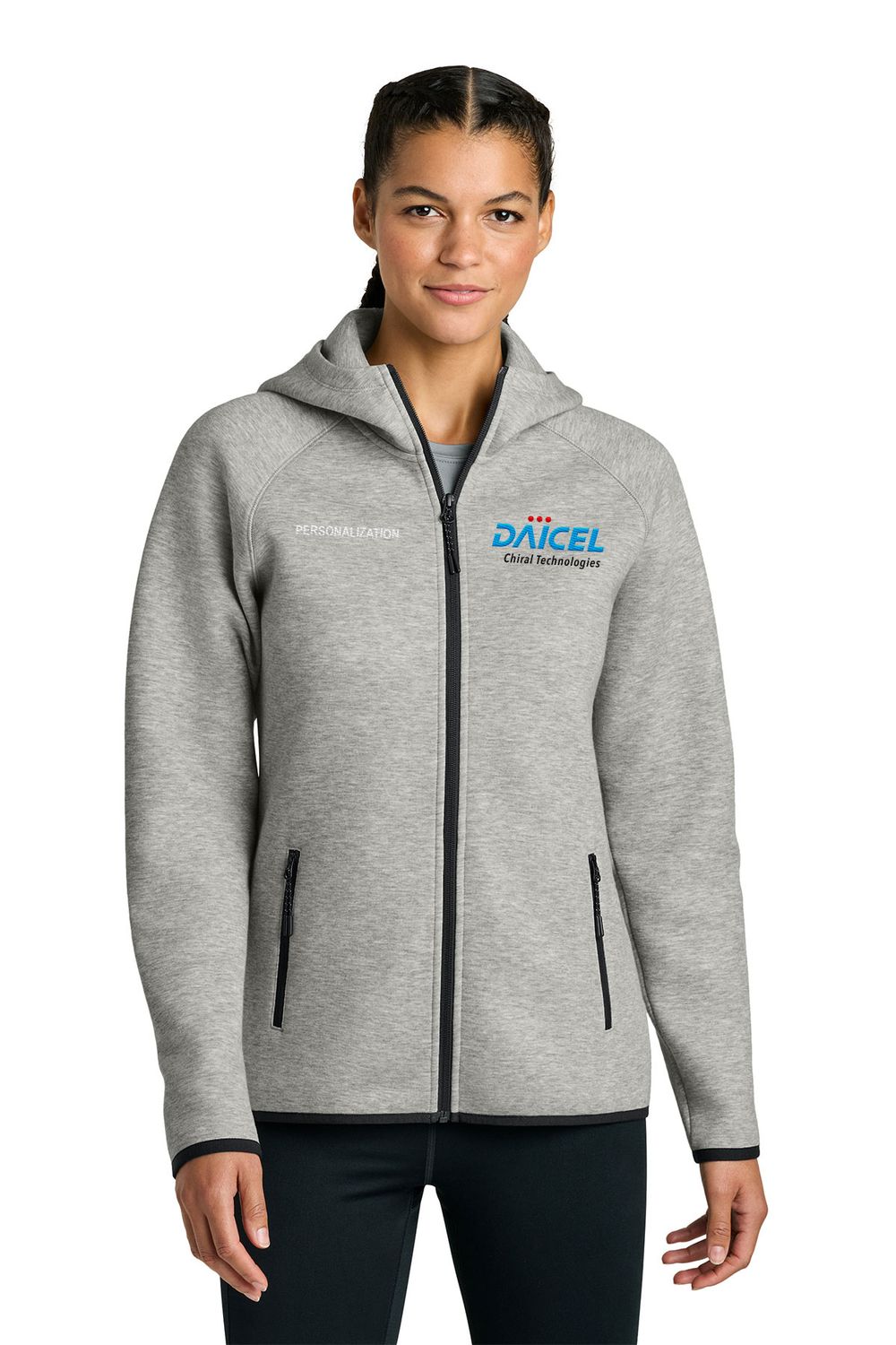 Sport-Tek Women’s Phenom Full-Zip Hoodie- Athletic Heather, Navy, Iron Grey