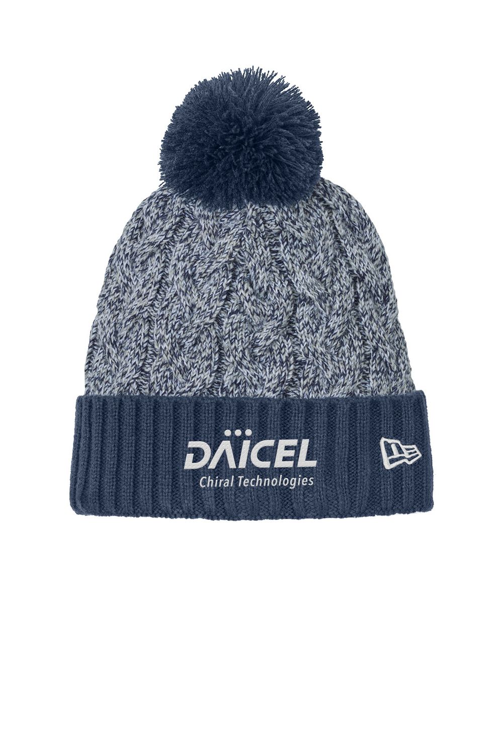 New Era Marled Knit Pom Beanie- Navy