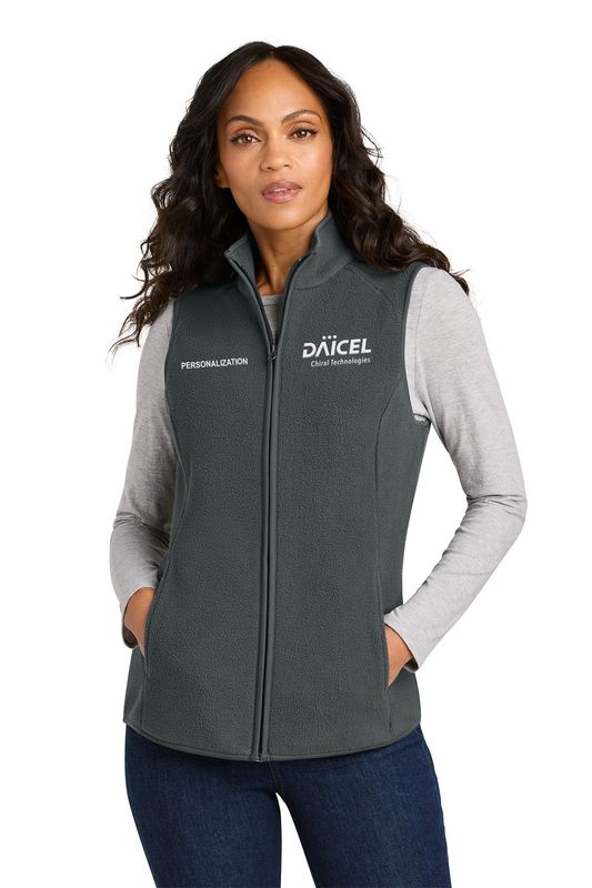 Port Authority Women’s C-FREE Fleece Vest- Navy, Grey Steel