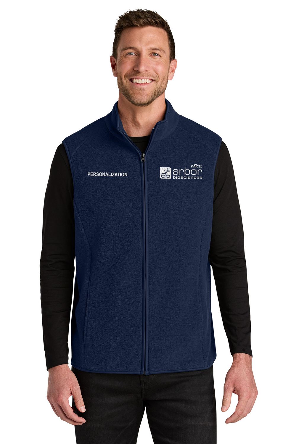 Port Authority C-FREE Fleece Vest- Navy, Grey Steel Port Authority C-FREE Fleece Vest- Navy, Grey Steel