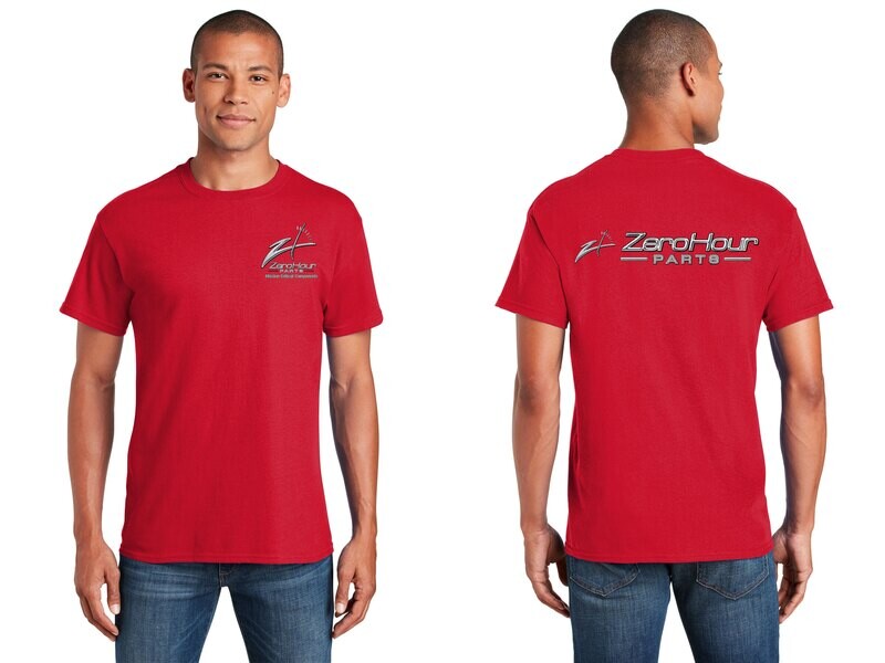 50/50 Cotton Short Sleeve T-Shirt - Red/Black/White/Athletic Heather Grey