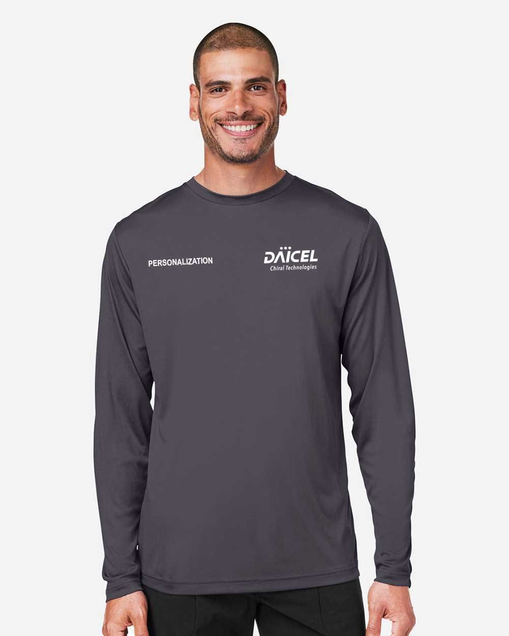 CORE 365 Unisex Capital Long Sleeve Performance T-Shirt (extended sizes available)- Carbon, Navy