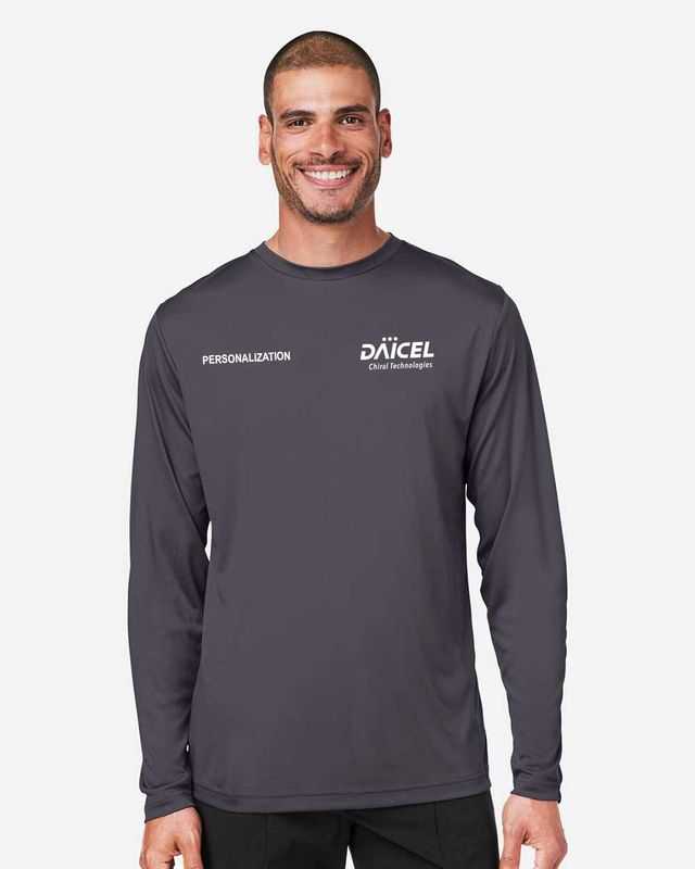 CORE 365 Unisex Capital Long Sleeve Performance T-Shirt (extended sizes available)- Carbon, Navy