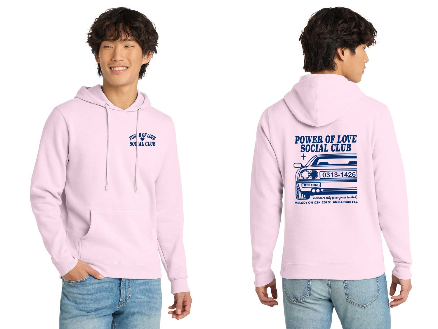 District Unisex Fleece Hoodie-Light Heather Grey, Light Yellow, Carnation Pink, Ice Blue District Unisex Fleece Hoodie-Light Heather Grey, Light Yellow, Carnation Pink, Ice Blue