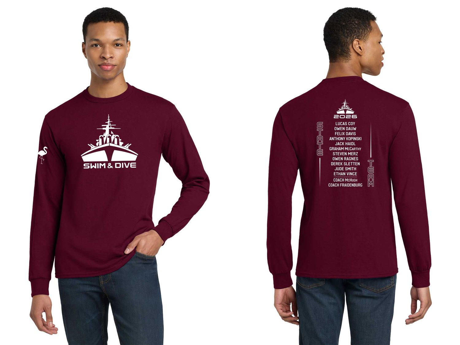 Gildan DryBlend 50 Cotton/50 Poly Long Sleeve T-Shirt- Maroon