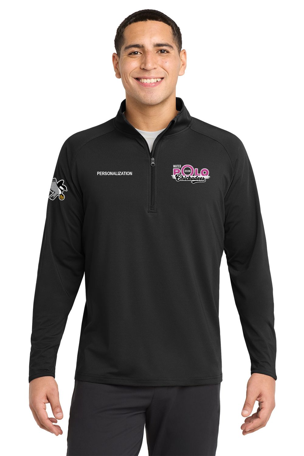 Adult Men's Stretch Performance 1/4 Zip- Black, Charcoal Grey Heather, White Adult Men's Stretch Performance 1/4 Zip- Black, Charcoal Grey Heather, White
